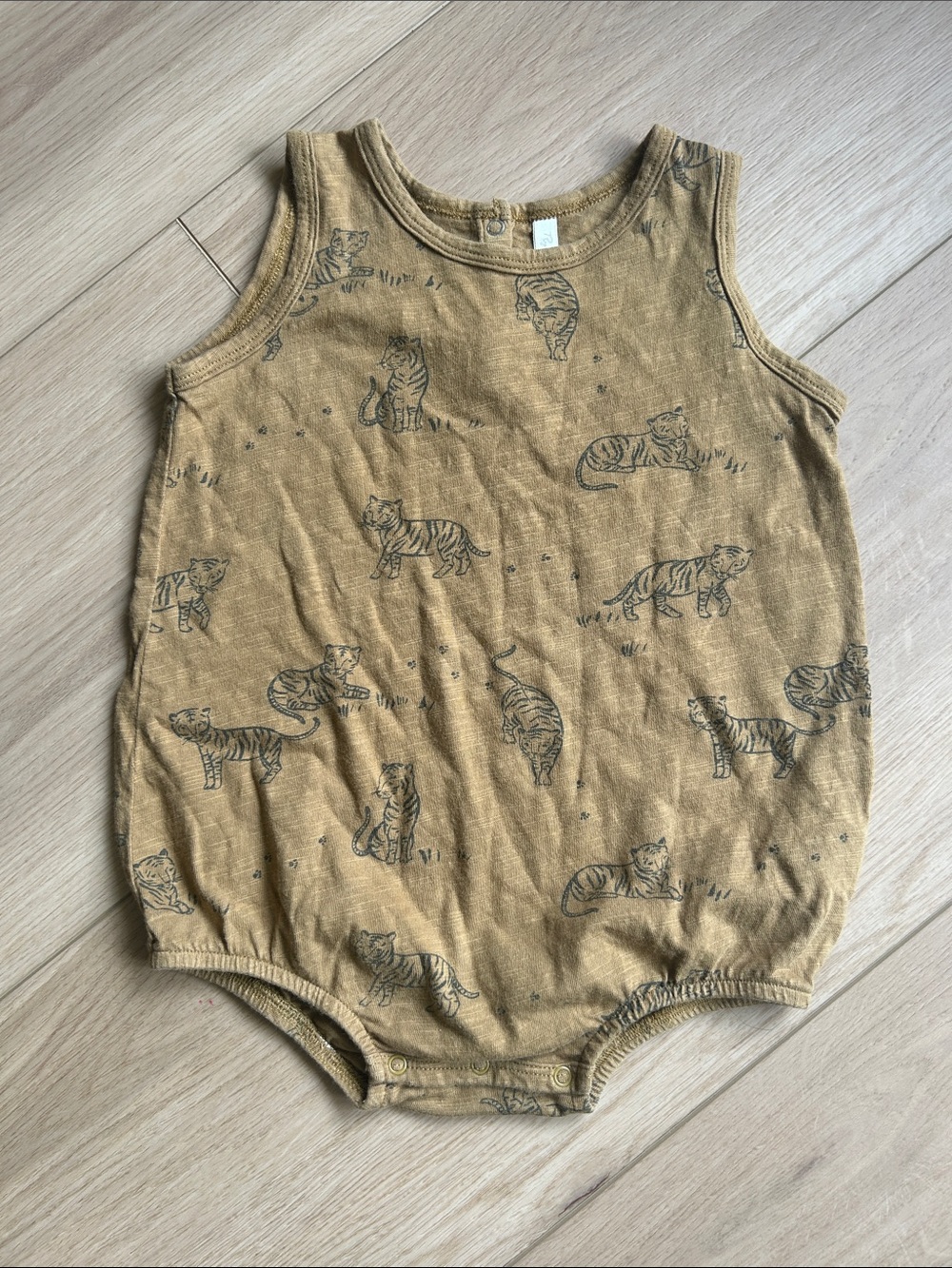 Rylee + Cru Mustard Tiger Print Sleeveless One-Piece